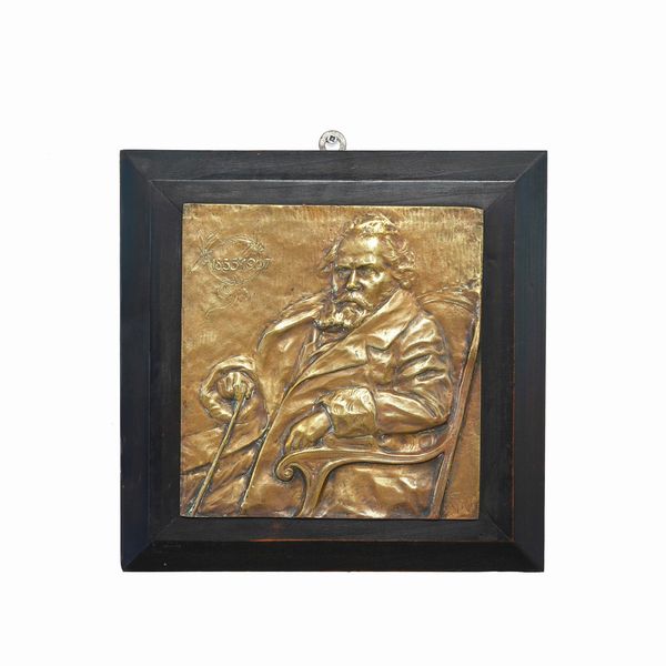 Rilievo in bronzo raffigurante Giosu Carducci  - Asta Antiquariato - Associazione Nazionale - Case d'Asta italiane