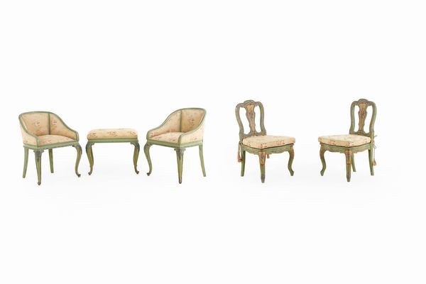 Camera da letto in legno dipinto. XX secolo  - Asta Antiquariato - Associazione Nazionale - Case d'Asta italiane