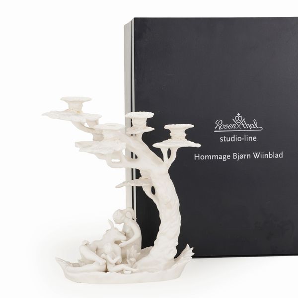 Rosenthal, scultura candelabro Sogno di una notte di mezza estate. XX secolo  - Asta Antiquariato - Associazione Nazionale - Case d'Asta italiane