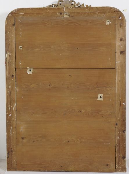 Grande specchiera dorata in legno e pastiglia. XIX-XX secolo  - Asta Antiquariato - Associazione Nazionale - Case d'Asta italiane