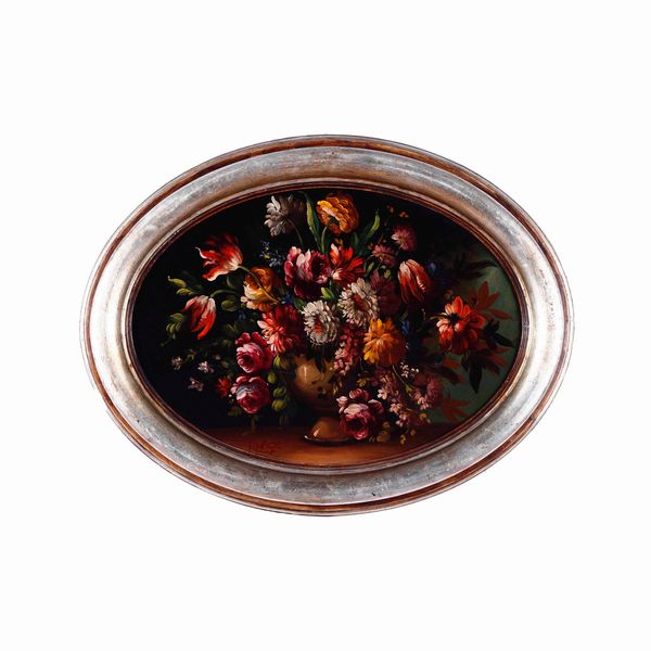 Pittore del XX secolo Natura morta con fiori  - Asta Antiquariato - Associazione Nazionale - Case d'Asta italiane