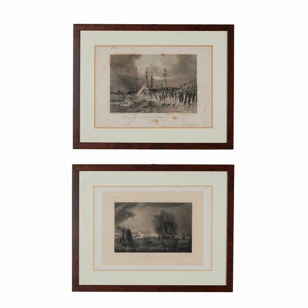Coppia di stampe in cornice raffiguranti Velieri  - Asta Antiquariato - Associazione Nazionale - Case d'Asta italiane