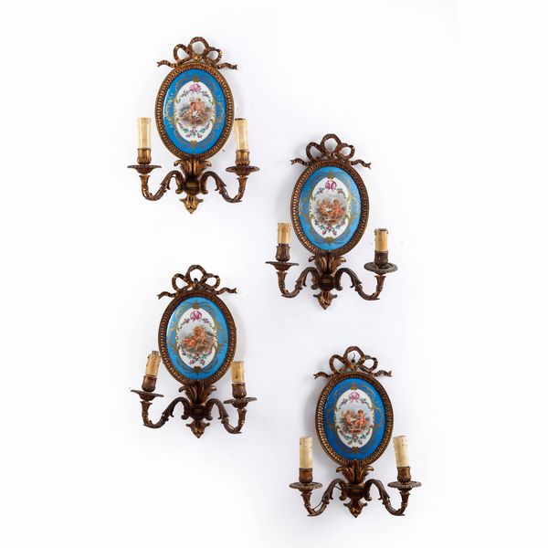 Quattro appliques, XX secolo.  - Asta Antiquariato - Associazione Nazionale - Case d'Asta italiane