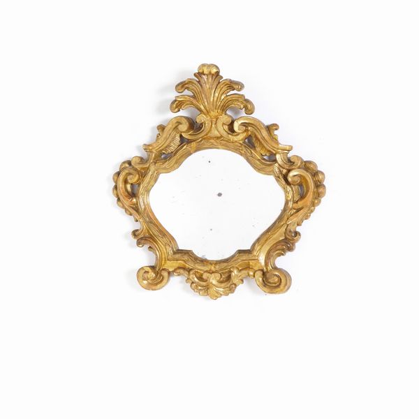 Specchiera in stile Luigi XIV in legno intagliato e dorato. Piemonte, XIX secolo  - Asta Antiquariato - Associazione Nazionale - Case d'Asta italiane