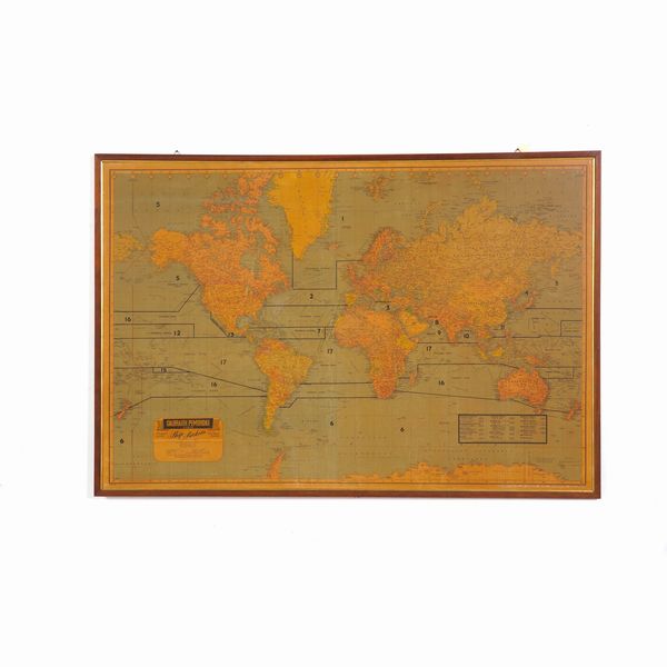 Grande cartina geografica in cornice  - Asta Antiquariato - Associazione Nazionale - Case d'Asta italiane