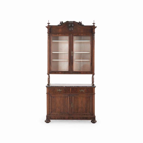 Credenza con alzata. XIX secolo  - Asta Antiquariato - Associazione Nazionale - Case d'Asta italiane