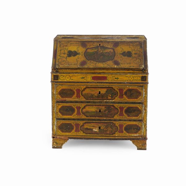 Ribalta con decori dipinti ad arte povera  - Asta Antiquariato - Associazione Nazionale - Case d'Asta italiane