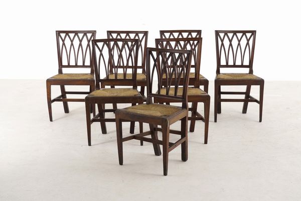 Salotto composto da divano e 7 sedie. XIX secolo  - Asta Antiquariato - Associazione Nazionale - Case d'Asta italiane