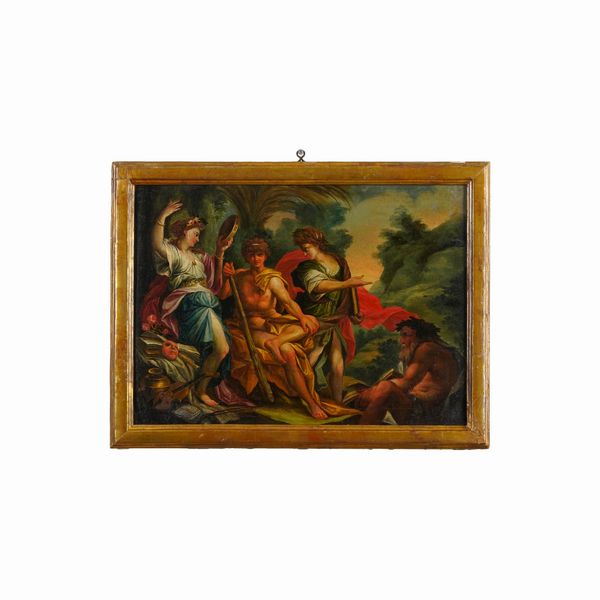 Scuola del XVII secolo Ercole al bivio  - Asta Antiquariato - Associazione Nazionale - Case d'Asta italiane