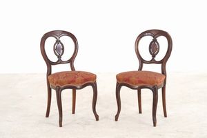 Sei sedie in legno intagliato. XIX secolo  - Asta Antiquariato - Associazione Nazionale - Case d'Asta italiane