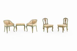 Camera da letto in legno dipinto. XX secolo  - Asta Antiquariato - Associazione Nazionale - Case d'Asta italiane