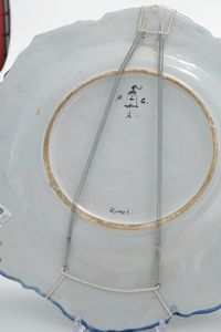 Tre piatti.<BR>Albisola, Manifattura Mazzotti, XX secolo  - Asta Antiquariato - Associazione Nazionale - Case d'Asta italiane