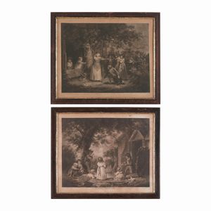 William Ward (1766 - 1826) Juvenile navigators / Blind mans buff  - Asta Antiquariato - Associazione Nazionale - Case d'Asta italiane