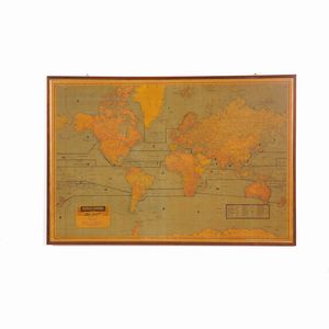 Grande cartina geografica in cornice  - Asta Antiquariato - Associazione Nazionale - Case d'Asta italiane