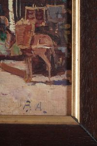 Siglato P.A. Veduta di pese  - Asta Antiquariato - Associazione Nazionale - Case d'Asta italiane