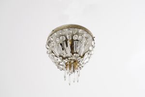 Due lampadari in metallo dorato e cristalli  - Asta Antiquariato - Associazione Nazionale - Case d'Asta italiane