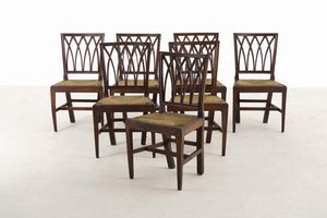 Salotto composto da divano e 7 sedie. XIX secolo  - Asta Antiquariato - Associazione Nazionale - Case d'Asta italiane