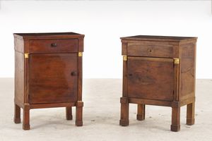 Coppia di comodini impero. XIX secolo  - Asta Antiquariato - Associazione Nazionale - Case d'Asta italiane