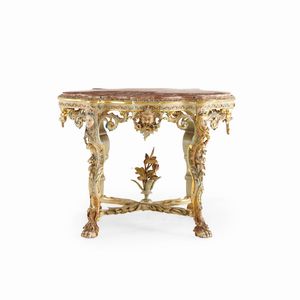 Salotto in stile settecentesco in legno intagliato, laccato e dorato  - Asta Antiquariato - Associazione Nazionale - Case d'Asta italiane