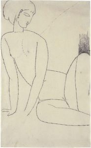 Amedeo Modigliani - Nu accroupi (Nudo seduto con le mani al suolo)