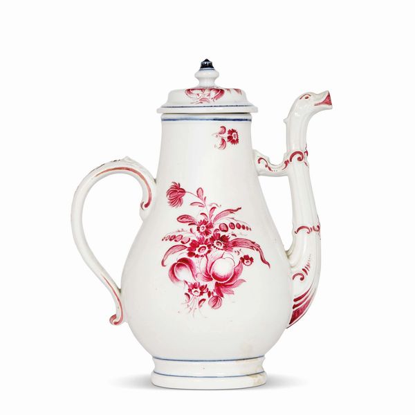 CAFFETTIERA, DOCCIA, MANIFATTURA GINORI, 1780 CIRCA  - Asta CERAMICA. MAIOLICHE E PORCELLANE DAL RINASCIMENTO ALL'OTTOCENTO - Associazione Nazionale - Case d'Asta italiane