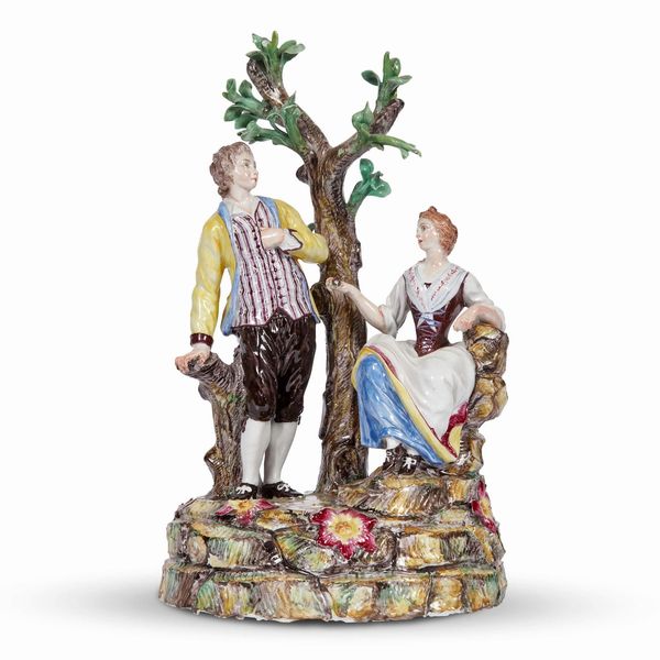 GRUPPO, DOCCIA, MANIFATTURA GINORI, 1770-1780 CIRCA  - Asta CERAMICA. MAIOLICHE E PORCELLANE DAL RINASCIMENTO ALL'OTTOCENTO - Associazione Nazionale - Case d'Asta italiane