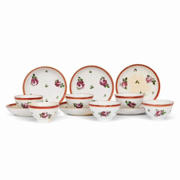 SEI TAZZINE CON PIATTINO, VENEZIA, MANIFATTURA COZZI, 1780 CIRCA  - Asta CERAMICA. MAIOLICHE E PORCELLANE DAL RINASCIMENTO ALL'OTTOCENTO - Associazione Nazionale - Case d'Asta italiane