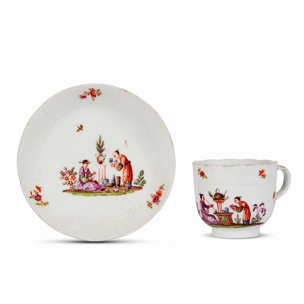 TAZZINA CON PIATTINO, MANIFATTURA DI MEISSEN, 1740 CIRCA  - Asta CERAMICA. MAIOLICHE E PORCELLANE DAL RINASCIMENTO ALL'OTTOCENTO - Associazione Nazionale - Case d'Asta italiane