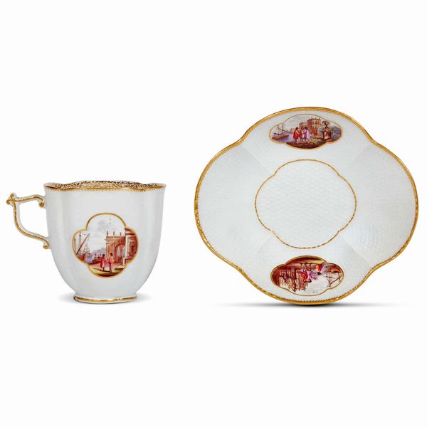 TAZZINA CON PIATTINO, MANIFATTURA DI MEISSEN, 1745 CIRCA  - Asta CERAMICA. MAIOLICHE E PORCELLANE DAL RINASCIMENTO ALL'OTTOCENTO - Associazione Nazionale - Case d'Asta italiane