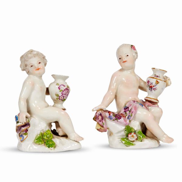 COPPIA DI FIGURE, GERMANIA, MEISSEN, 1750 CIRCA  - Asta CERAMICA. MAIOLICHE E PORCELLANE DAL RINASCIMENTO ALL'OTTOCENTO - Associazione Nazionale - Case d'Asta italiane
