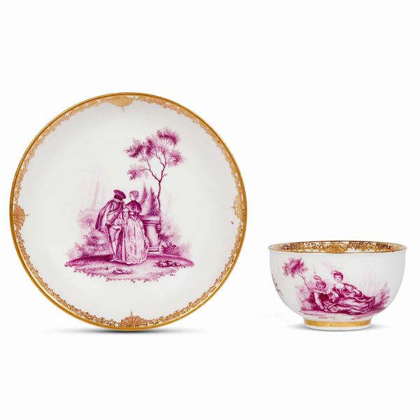 TAZZINA CON PIATTINO, MANIFATTURA DI MEISSEN, 1770 CIRCA  - Asta CERAMICA. MAIOLICHE E PORCELLANE DAL RINASCIMENTO ALL'OTTOCENTO - Associazione Nazionale - Case d'Asta italiane