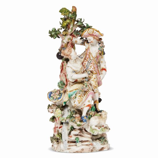 GRUPPO, GERMANIA, MANIFATTURA DI FRANKENTHAL (?), 1770-1775 CIRCA  - Asta CERAMICA. MAIOLICHE E PORCELLANE DAL RINASCIMENTO ALL'OTTOCENTO - Associazione Nazionale - Case d'Asta italiane