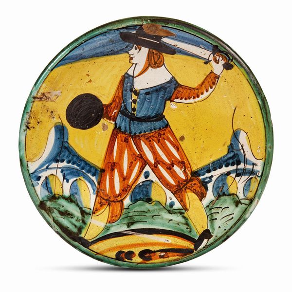 PIATTO, MONTELUPO, SECONDA METÀ SECOLO XVII  - Asta CERAMICA. MAIOLICHE E PORCELLANE DAL RINASCIMENTO ALL'OTTOCENTO - Associazione Nazionale - Case d'Asta italiane