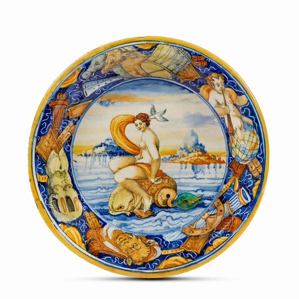 COPPA, VENEZIA, BOTTEGA DI MASTRO DOMENICO, 1570 CIRCA  - Asta CERAMICA. MAIOLICHE E PORCELLANE DAL RINASCIMENTO ALL'OTTOCENTO - Associazione Nazionale - Case d'Asta italiane