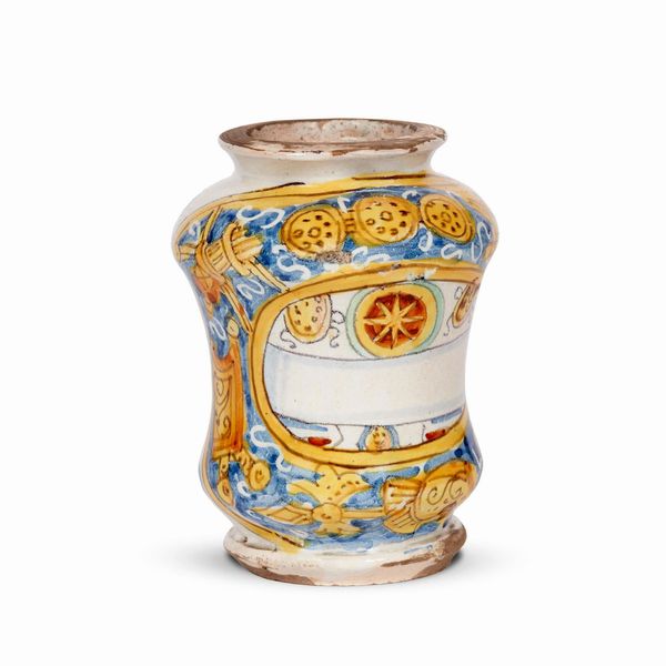 PICCOLO ALBARELLO, DERUTA, 1620  - Asta CERAMICA. MAIOLICHE E PORCELLANE DAL RINASCIMENTO ALL'OTTOCENTO - Associazione Nazionale - Case d'Asta italiane