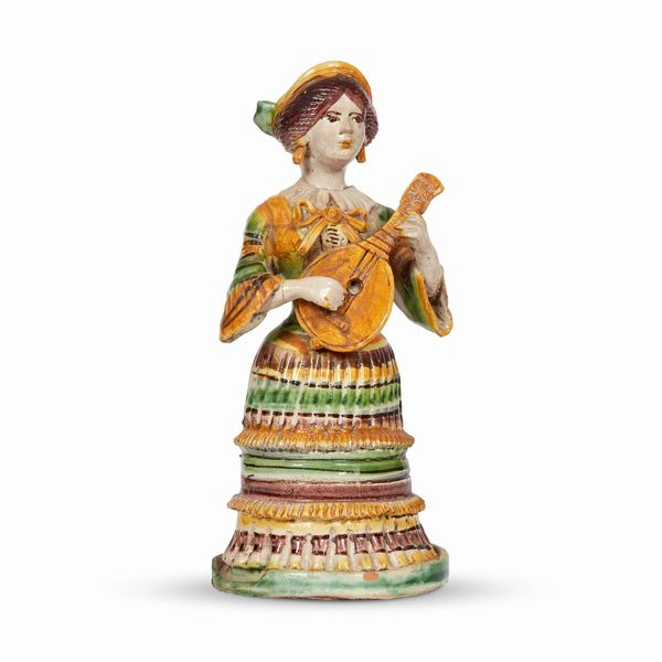 LUCERNA ANTROPOMORFA, CALTAGIRONE, SECOLO XVIII  - Asta CERAMICA. MAIOLICHE E PORCELLANE DAL RINASCIMENTO ALL'OTTOCENTO - Associazione Nazionale - Case d'Asta italiane