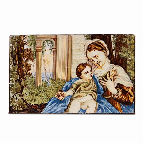 PLACCA, CASTELLI, SECOLO XVIII  - Asta CERAMICA. MAIOLICHE E PORCELLANE DAL RINASCIMENTO ALL'OTTOCENTO - Associazione Nazionale - Case d'Asta italiane