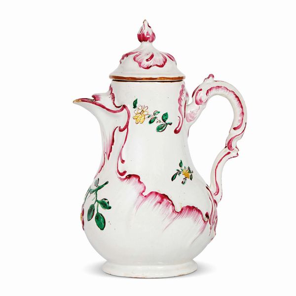 CAFFETTIERA, LODI, MANIFATTURA ANTONIO FERRETTI, 1775-1780  - Asta CERAMICA. MAIOLICHE E PORCELLANE DAL RINASCIMENTO ALL'OTTOCENTO - Associazione Nazionale - Case d'Asta italiane