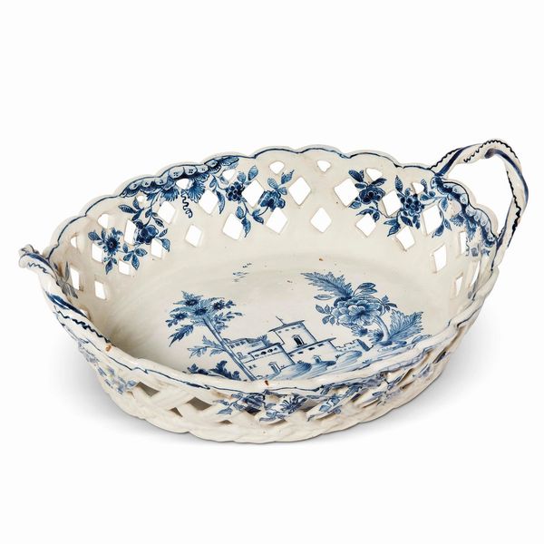 CESTINO, DOCCIA, MANIFATTURA GINORI, 1750 CIRCA  - Asta CERAMICA. MAIOLICHE E PORCELLANE DAL RINASCIMENTO ALL'OTTOCENTO - Associazione Nazionale - Case d'Asta italiane