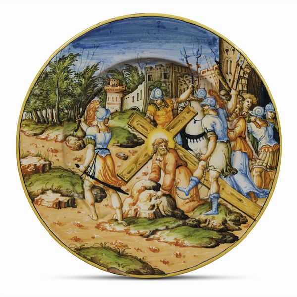 PIATTO, URBINO, BOTTEGA FONTANA, PROBABILMENTE ANTONIO PATANAZZI, 1540-1550 CIRCA  - Asta CERAMICA. MAIOLICHE E PORCELLANE DAL RINASCIMENTO ALL'OTTOCENTO - Associazione Nazionale - Case d'Asta italiane