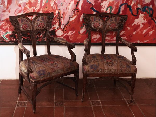 Coppia di poltrone di gusto Art Nouveau  - Asta La casa moderna - Associazione Nazionale - Case d'Asta italiane