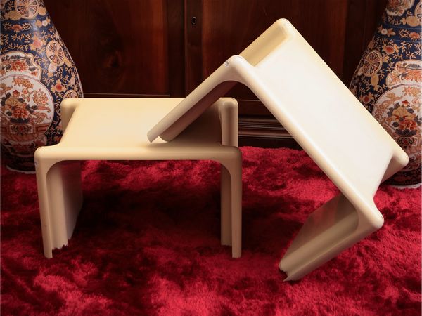 Coppia di tavolini da caff modello Scagno, Giotto Stoppino per Elco  - Asta La casa moderna - Associazione Nazionale - Case d'Asta italiane