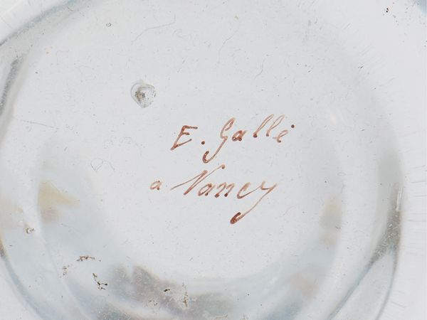 Émile Gallé : Vaso in vetro soffiato trasparente, 1900 circa  - Asta La casa moderna - Associazione Nazionale - Case d'Asta italiane