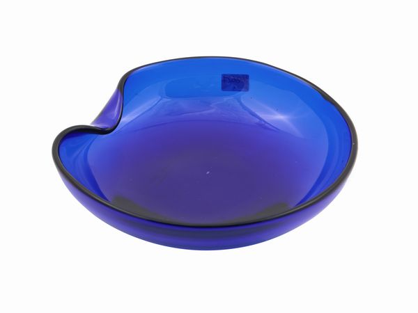 Coppa in vetro blu cobalto, Archimede Seguso  - Asta La casa moderna - Associazione Nazionale - Case d'Asta italiane
