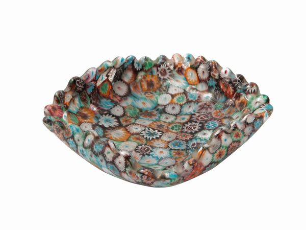 Coppa quadrilobata in vetro, Fratelli Toso  - Asta La casa moderna - Associazione Nazionale - Case d'Asta italiane