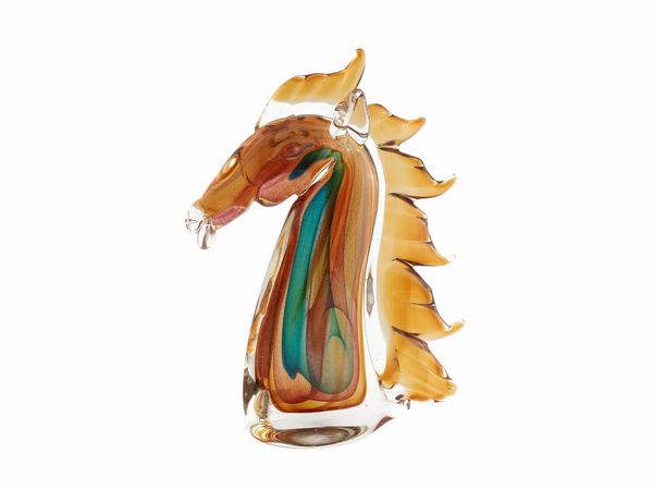 Testa di cavallo in vetro sommerso  - Asta La casa moderna - Associazione Nazionale - Case d'Asta italiane