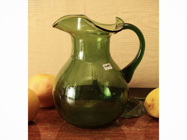 Caraffa in vetro verde di Empoli  - Asta La casa moderna - Associazione Nazionale - Case d'Asta italiane