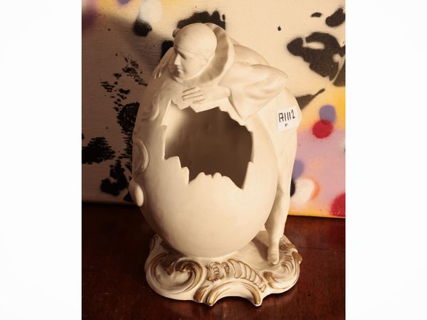 Luigi Fabris : Gruppo con Pierrot in biscuit  - Asta La casa moderna - Associazione Nazionale - Case d'Asta italiane