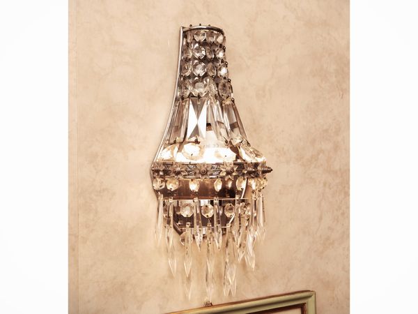 Coppia di applique a paniere in cristallo  - Asta La casa moderna - Associazione Nazionale - Case d'Asta italiane