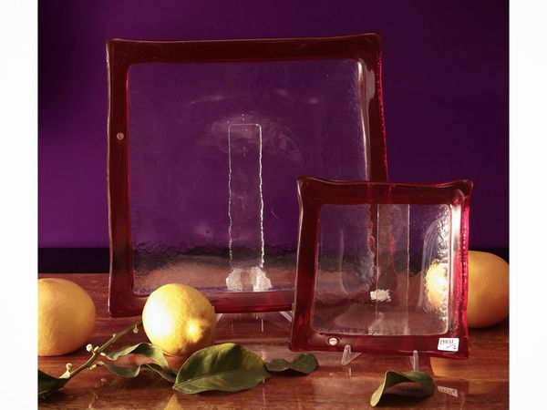 Coppia di vassoi in vetro, La Murrina  - Asta La casa moderna - Associazione Nazionale - Case d'Asta italiane